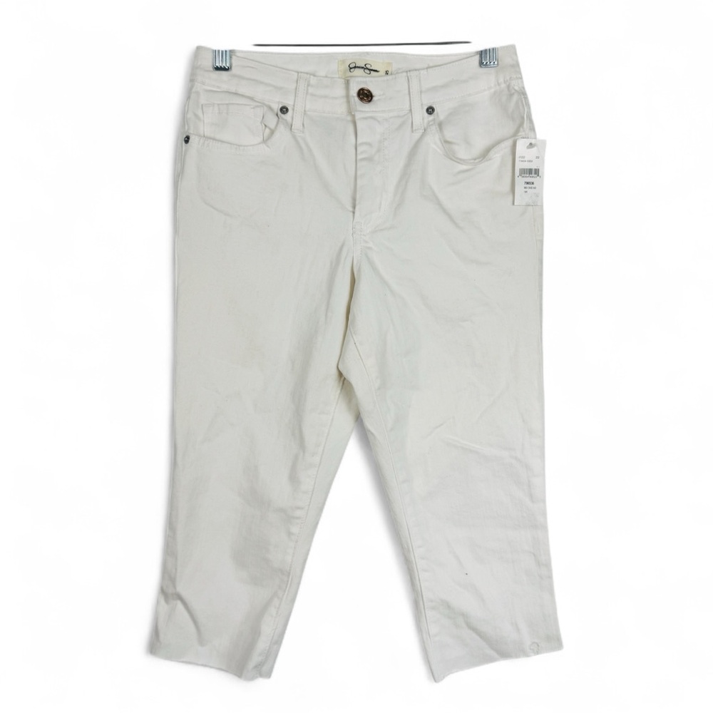 Jessica Simpson Women Adored High Rise Slim Knicker White Capri Jeans Size 25